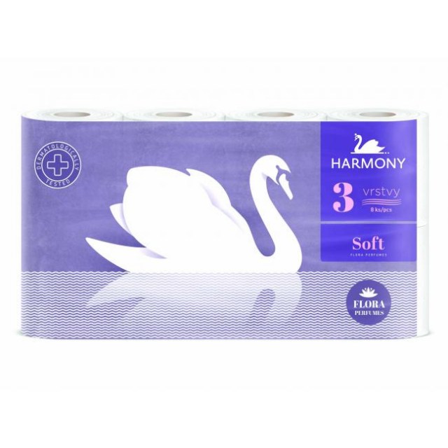 Toaletný papier 3-vrstvový Harmony Soft FLORA Parfumes biely 8 ks_1