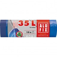 Vrecia na odpadky zaťahovacie, 35 l / 15 ks, 20my, 53 x 60 cm, modré, LDPE_1