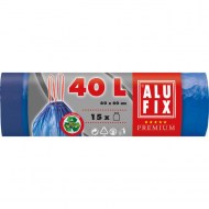 Vrecia na odpadky zaťahovacie, 40 l / 15 ks, 20my, 60 x 60 cm, modré, LDPE_1
