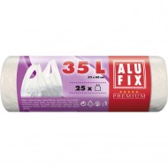 Vrecia na odpadky zaväzovacie, 35 l / 25 ks, 10my, 53 x 60 +16 cm, biele, HDPE_1