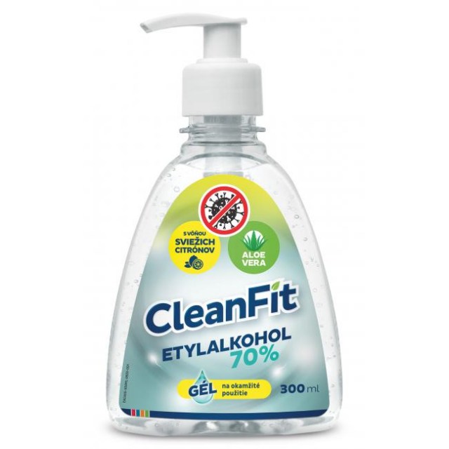 CleanFit dezinfekčný gél 70% citrus na ruky s pumpičkou 300ml_1
