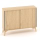 Policová skriňa ALFA ROOT s del.priečkou, posuvné dvere, 1 polica, 120x45x88,7cm, dub_1
