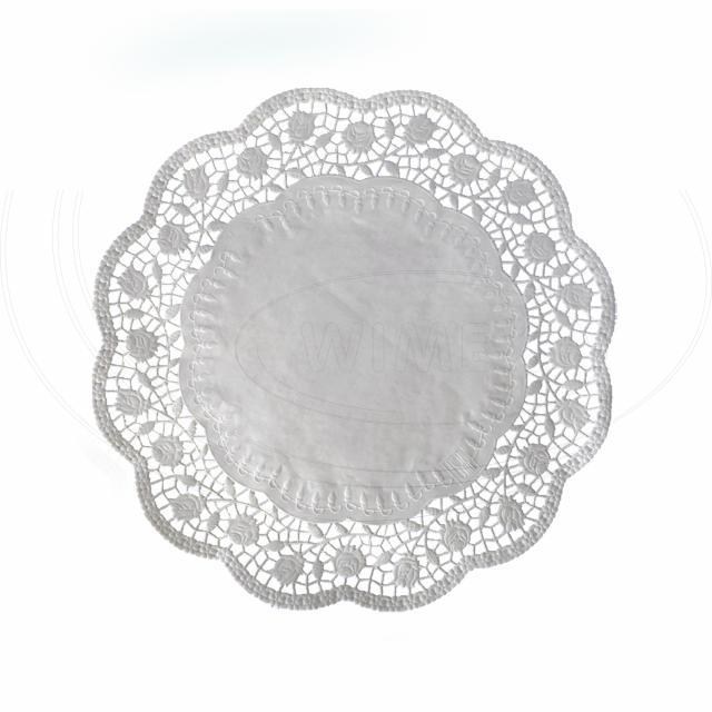 Dekoračná krajka (PAP) okrúhla biela O30cm [6 ks]_4