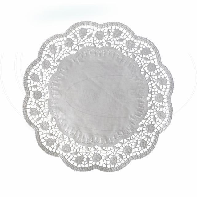 Dekoračná krajka (PAP) okrúhla biela O32cm [6 ks]_4