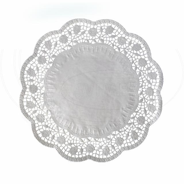 Dekoračná krajka (PAP) okrúhla biela O36cm [6 ks]_4