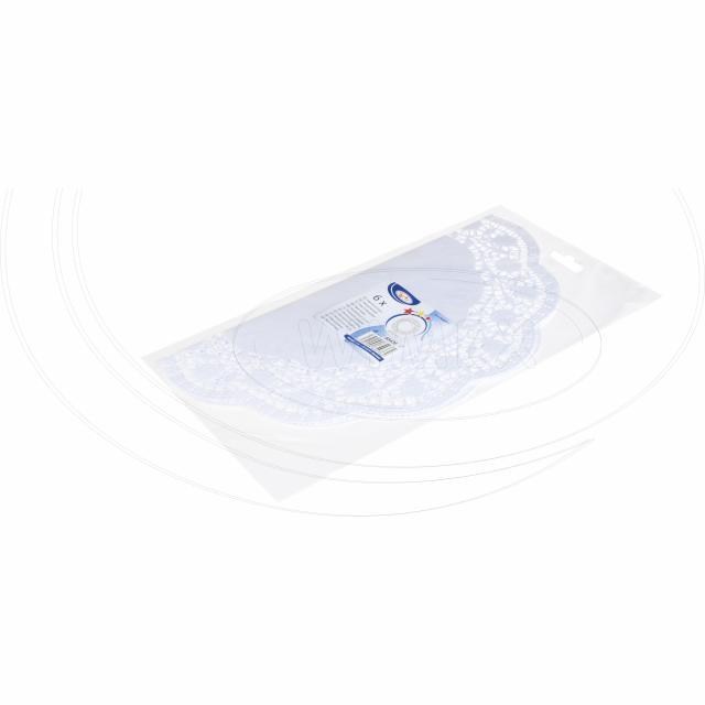 Dekoračná krajka (PAP) okrúhla biela O36cm [6 ks]_2