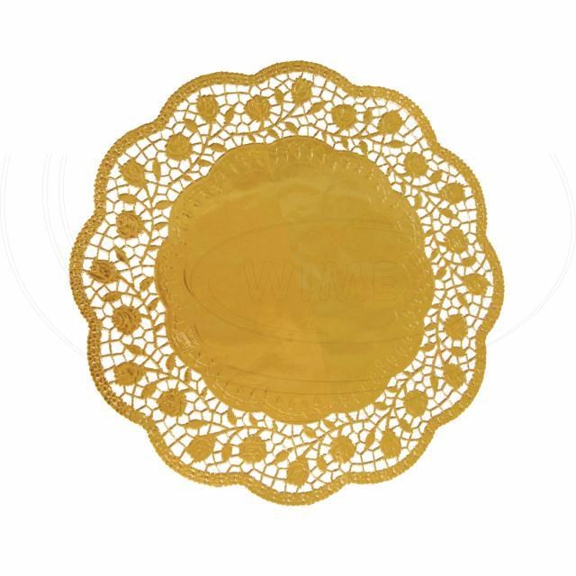Dekoračná krajka (PAP/ALU) okrúhla zlatá O32cm [4 ks]_4