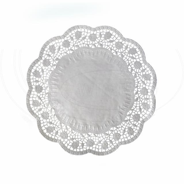 Dekoračná krajka (PAP) okrúhla biela O28cm [100 ks]_4