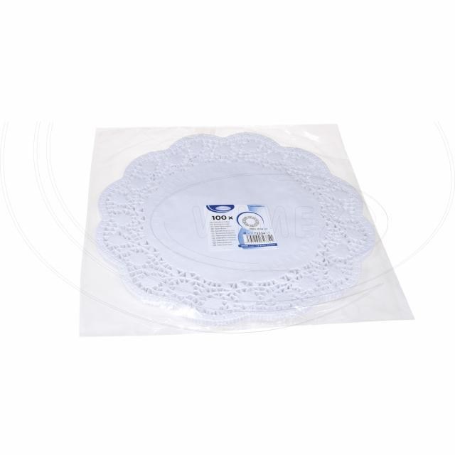 Dekoračná krajka (PAP) okrúhla biela O34cm [100 ks]_2