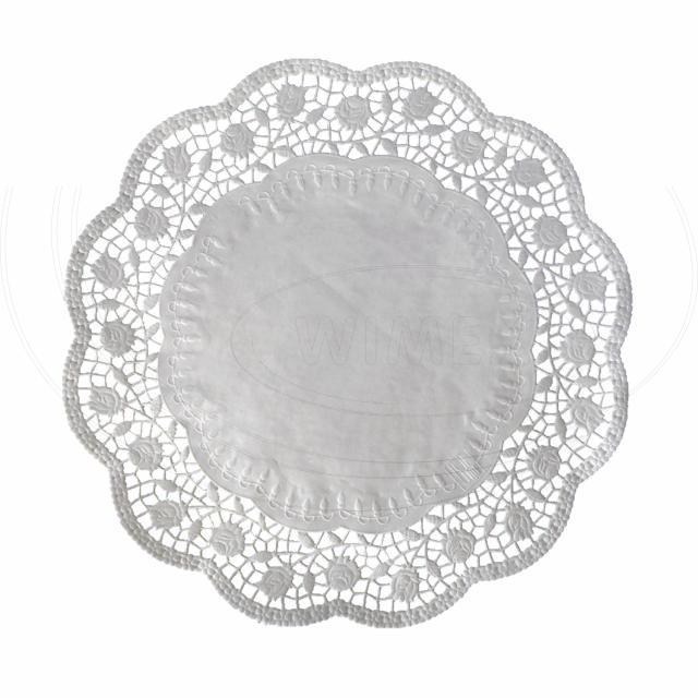 Dekoračná krajka (PAP) okrúhla biela O38cm [100 ks]_4