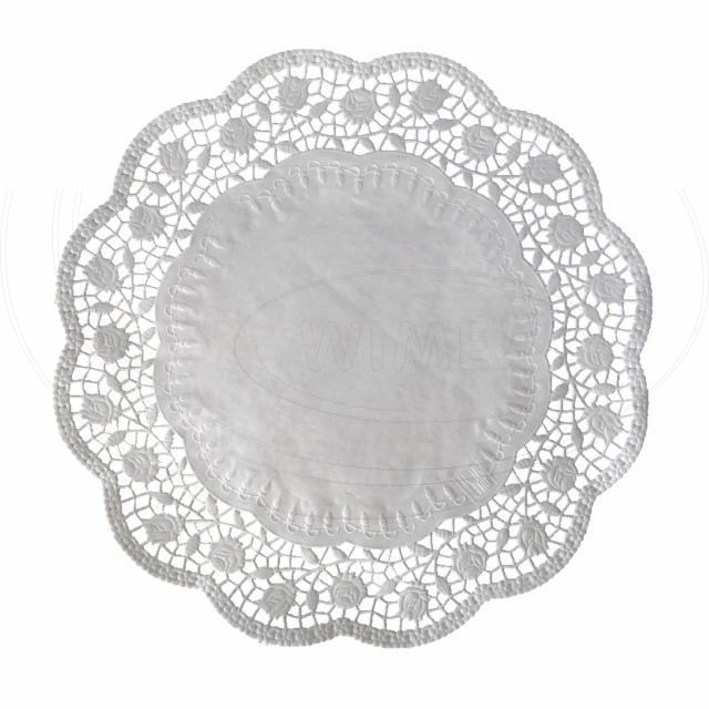 Dekoračná krajka (PAP) okrúhla biela O40cm [100 ks]_4