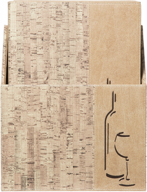 Box s 10 jedálnymi lístkami A4, s 1 dvojitou vložkou (4 strany), Cork_1