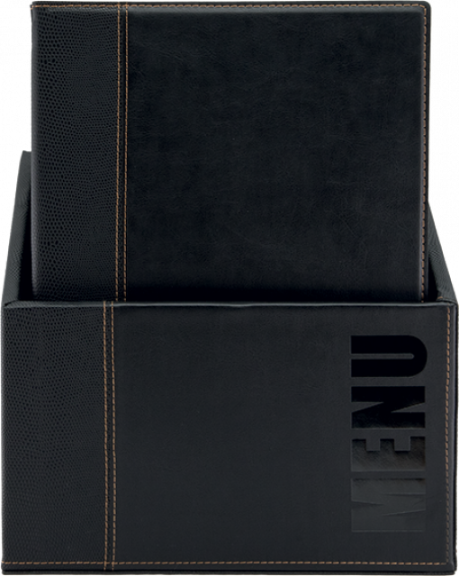 Box s 20 jedálnymi lístkami A4, s 1 dvojitou vložkou (4 strany), Black_1