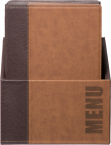 Box s 20 jedálnymi lístkami A4, s 1 dvojitou vložkou (4 strany), Light Brown_1