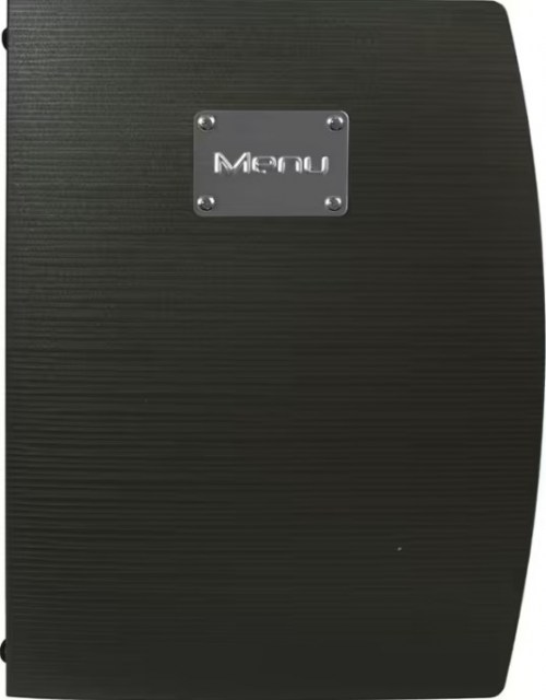 Securit jedálny lístok, ohybný a umývateľný,  s 1 vložkou (4 strany), Black_1