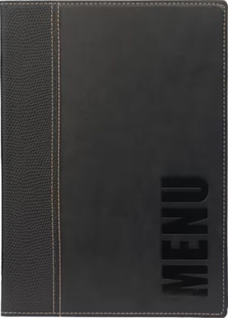 Jedálny lístok A5, s 1 dvojitou vložkou (4 strany), Black_1