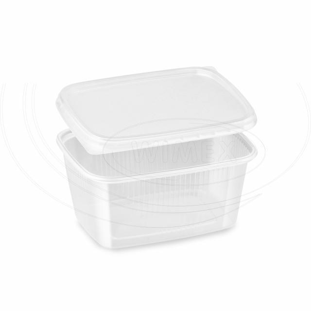 Miska (PP) hranatá priehľadná 250ml + viečko [250 sád]_3