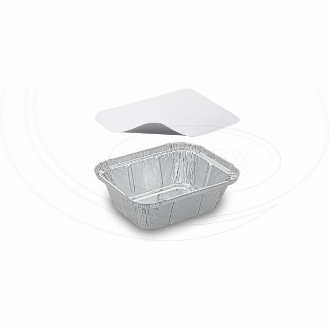 Miska (ALU) hranatá 129 x 103 x 34 mm 250ml + viečko [20 sád]_3