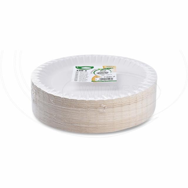 Papierový tanier biely O23cm [50 ks], 100% celulóza, hlboký, i230001_2