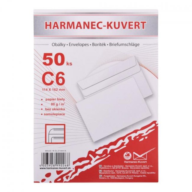 Poštové obálky C6 samolepiace, 50 ks_1