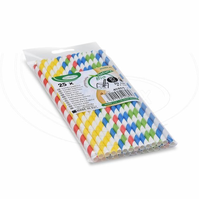 Slamka papierová Špirála farebný mix O6mm x 20cm [25 ks] - dopredaj_2