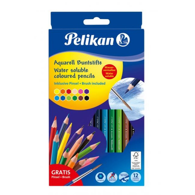 Farbičky Pelikan akvarelové 12 ks_1