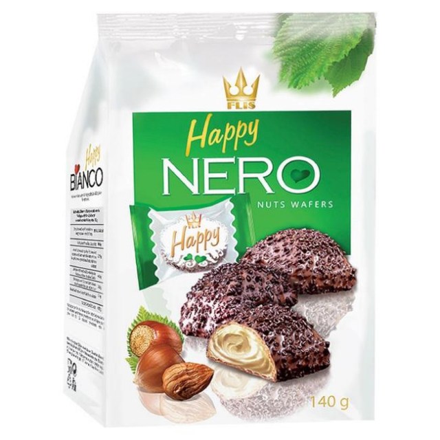 Oblátky HAPPY NERO s mliečno - orieškovou náplňou 140 g_1