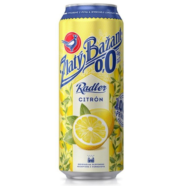 Pivo Zlatý Bažant 0% nealko radler 6x0,5l Citrón plech_1