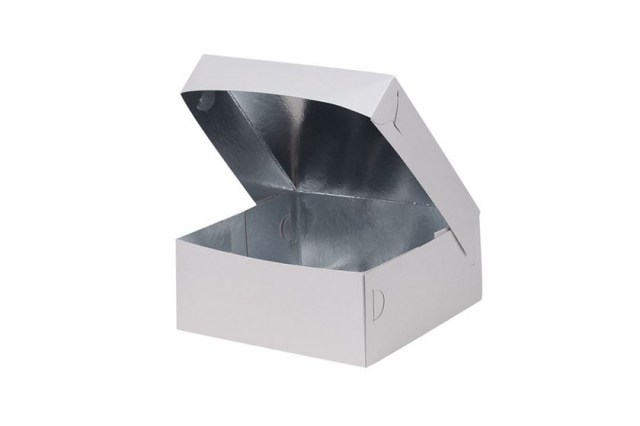 Krabica na zákusky, 19 x 19 x 8 cm, biela [10 kg, 111 ks], _2