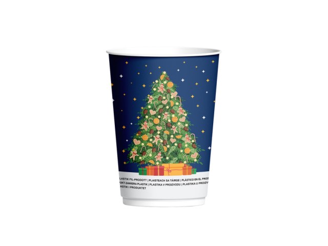 Papierový pohár Vianoce Christmas O90 mm/12oz, 330 ml [25ks] Typ A-Tmavo-modrý_2