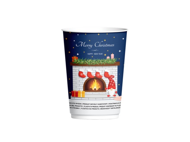 Papierový pohár Vianoce Christmas O90 mm/12oz, 330 ml [25ks] Typ A-Tmavo-modrý_1