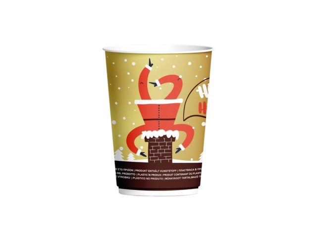 Papierový pohár Vianoce Christmas O90 mm/12oz, 330 ml [25 ks] Typ E-Zlatý_2