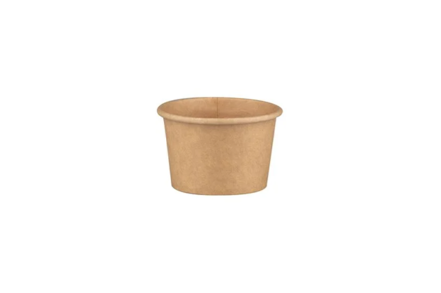 Kraft papierová miska na omáčku, dressing, 60ml [100 ks], viečko: QQRL62, QQRL62KR_1