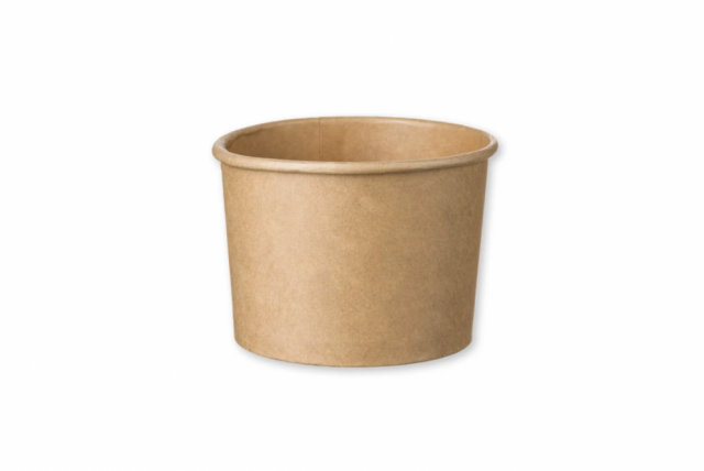 Kraft papierová miska na zmrzlinu, o 90mm, 240ml, [50 ks]_1
