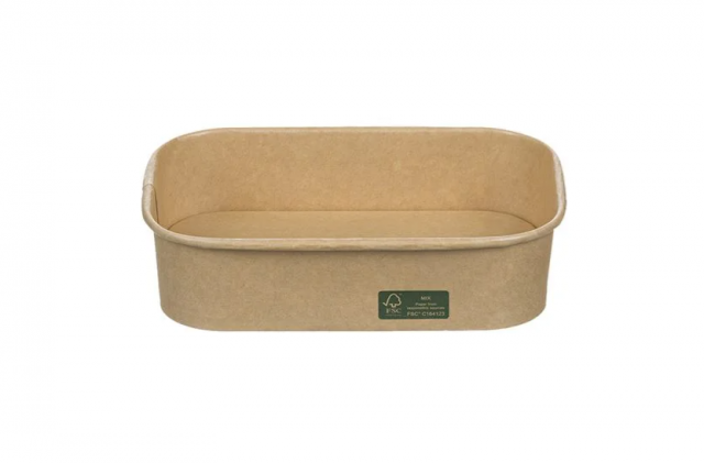 Kraftový food box obdĺžnik, 500 ml, 17 x 12 x 4 cm [50 ks], viečko - QQWPP173_1