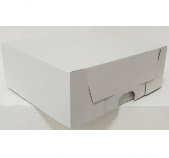 Krabica na tortu VLNITÁ LEPENKA 270x270x100 mm BB Biela_1