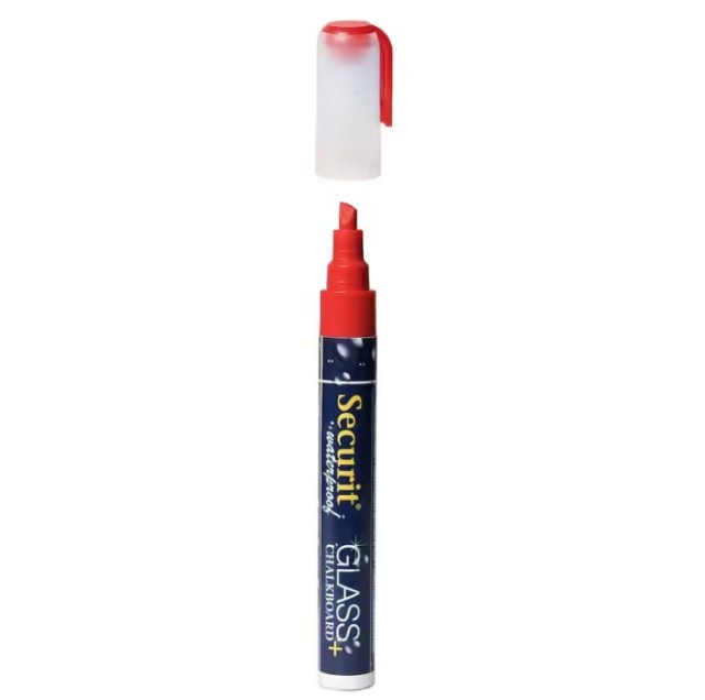 Stredný vodeodolný popisovač, šírka hrotu 2 - 6 mm, červený_1