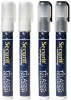 Stredný vodeodolný popisovač, šírka hrotu 2 - 6 mm / 4 ks v balení, 2 xWhite, 2xBlack_1