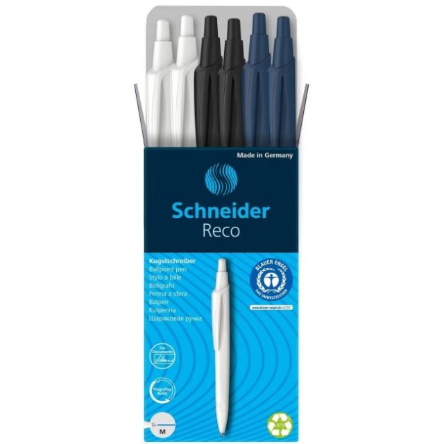 Sada guľôčkových peir  Schneider Reco modrou náplňou 6ks_1