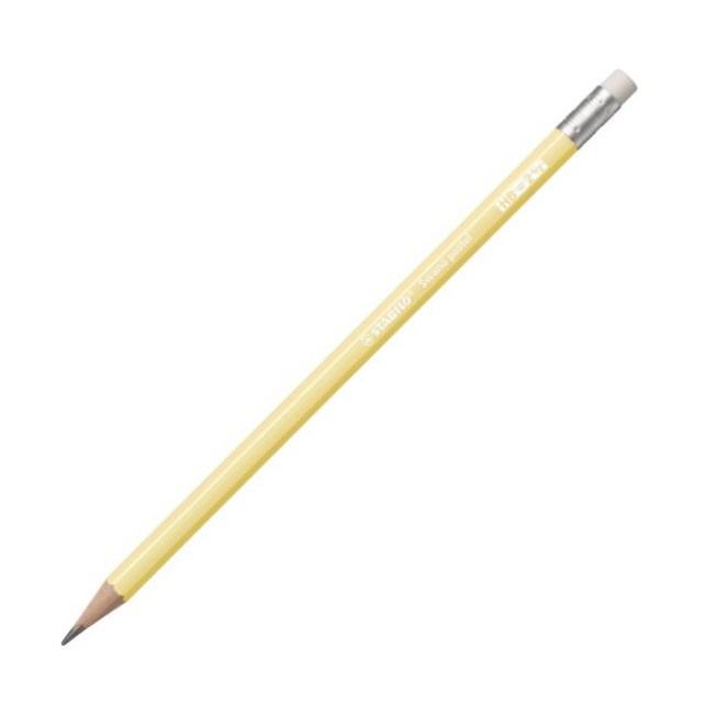 Ceruzka STABILO Swano Pastel HB s gumou pastel žltá_1