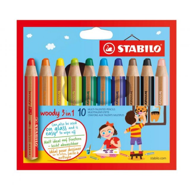 Farbičky STABILO woody 3 in1 10ks_1