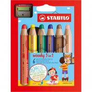 Farbičky STABILO woody 3 in 1 6 ks Sada v kartónovom obale so strúhadlom_1