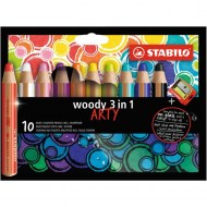 Farbičky STABILO woody 3 in1 10ks so strúhadlom ARTY_1