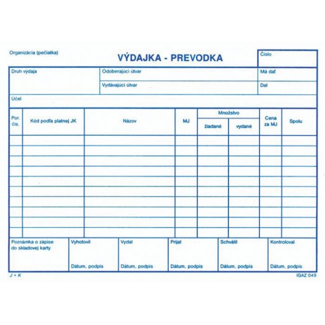 Výdajka - prevodka A5 bez DPH_1