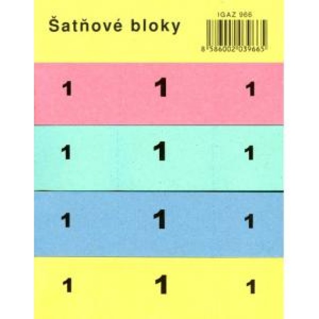 Šatňový blok, 100 lístkov 1 bal. 4 farby_1