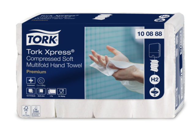 Tork Xpress jemné stlačené papierové utierky na ruky Multifold H2 [12 x 170 = 2040 út]_1