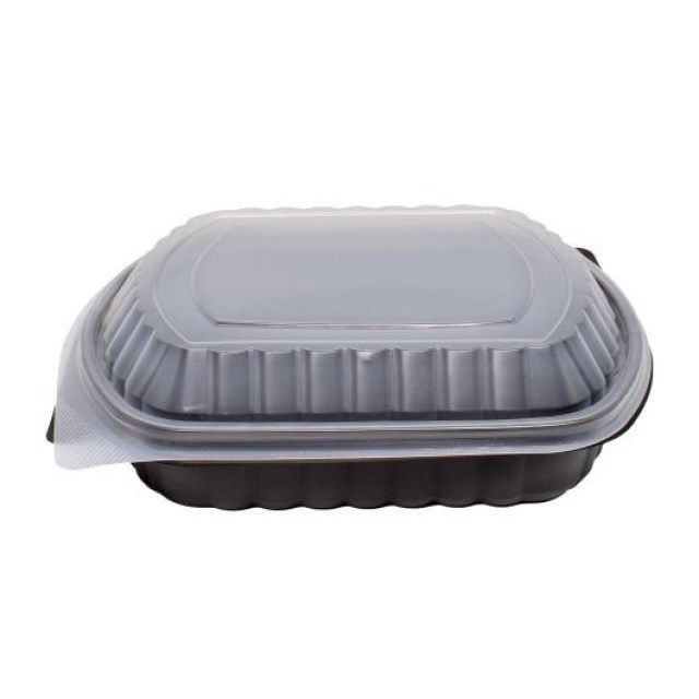 Menu misa 1-dielna čierna do mikrovlnky + viečko 1200 ml, (PP) [250 ks]  KARTÓN !!!_1