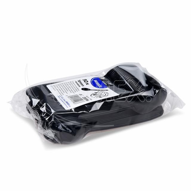 Lyžica (PP) opakovane použiteľná čierna 18,5cm [50 ks]_1
