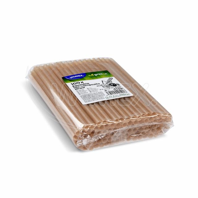 Slamka (bio-kompozit) prírodná hnedá JUMBO O8mm x 21cm [100 ks]_1