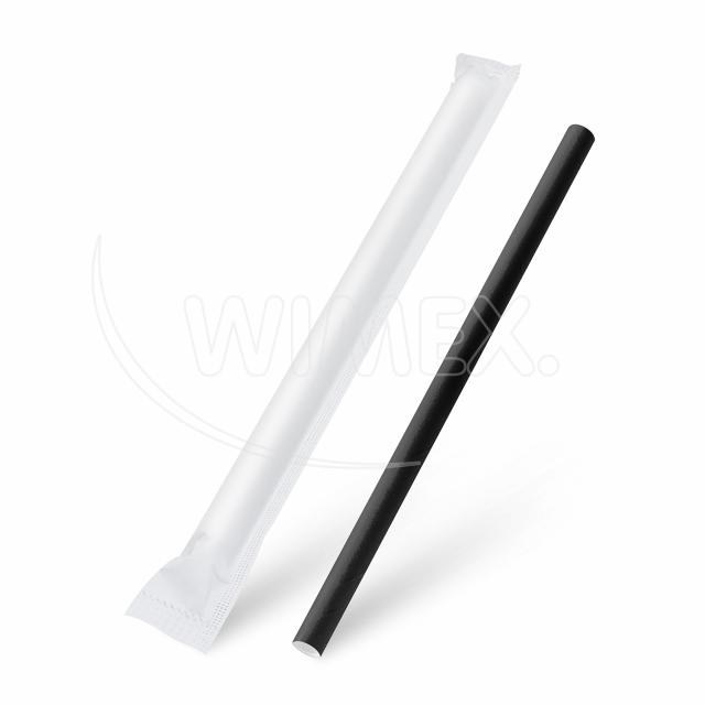 Slamka papierová čierna `JUMBO` O12mm x 21cm jednotlivo balená [100 ks]_1